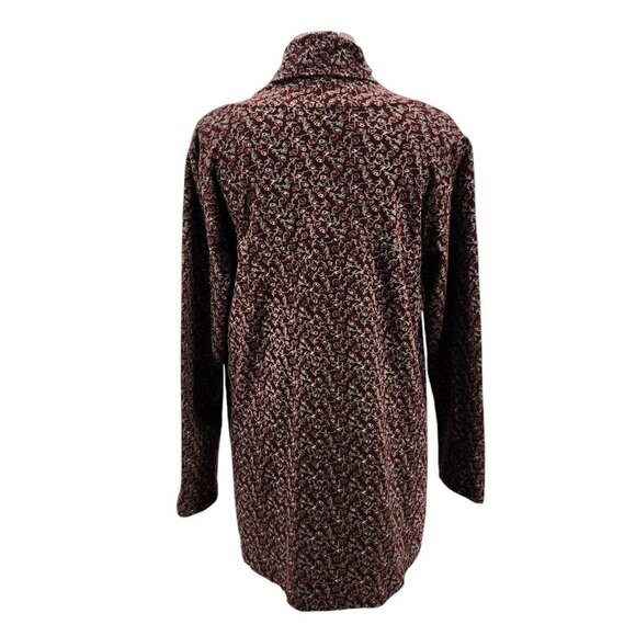April Cornell Floral V-neck Burgundy Tunic Top Womens Medium - Picture 5 of 8